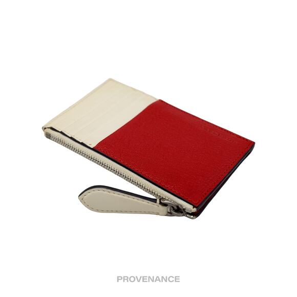 🔴 Burberry Two Tone Zip Card Wallet - Red/White - Picture 8 of 8